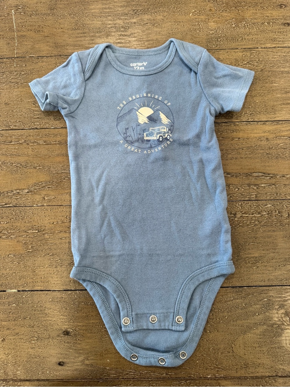 Carter's Dusty Blue Adventure Graphic Baby Bodysuit